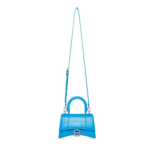 BALENCIAGA HOURGLASS XS HANDBAG CROCODILE EMBOSSED - Picture 2 of 4